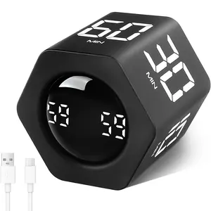 Hexagon Kitchen Timer Cube Ticktime Productivity Timer with Pause Resume Adjustable Sound Alert for Work Study ADHD 1-60 Min Countdown