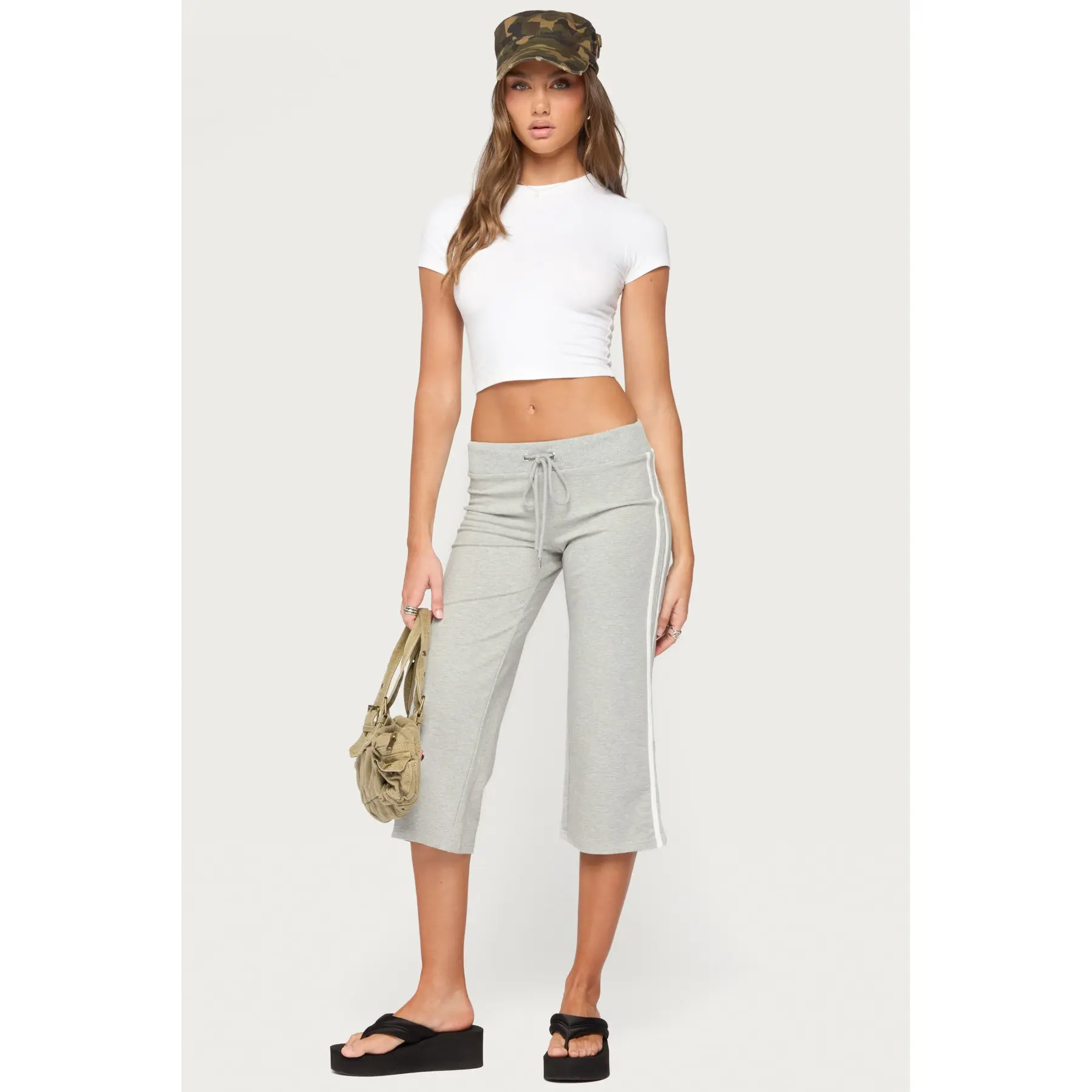 Zanele Side Stripe Capri Sweatpants Zanele Side Stripe Capri Sweatpants