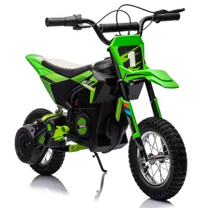 24V Electric Off-Road Motorcycle,250W Motor 13.6MPH Fast Speed Motocross,Leather Seat Dirt Bike,Twist Grip Throttle,Metal Suspension,Air-Filled Tires,for Kids Teens Age 8+ (Green)