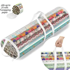 Waterproof PVC Transparent Festive Gift Packaging and Storage Bag With Zipper Wrapping Paper with Handle