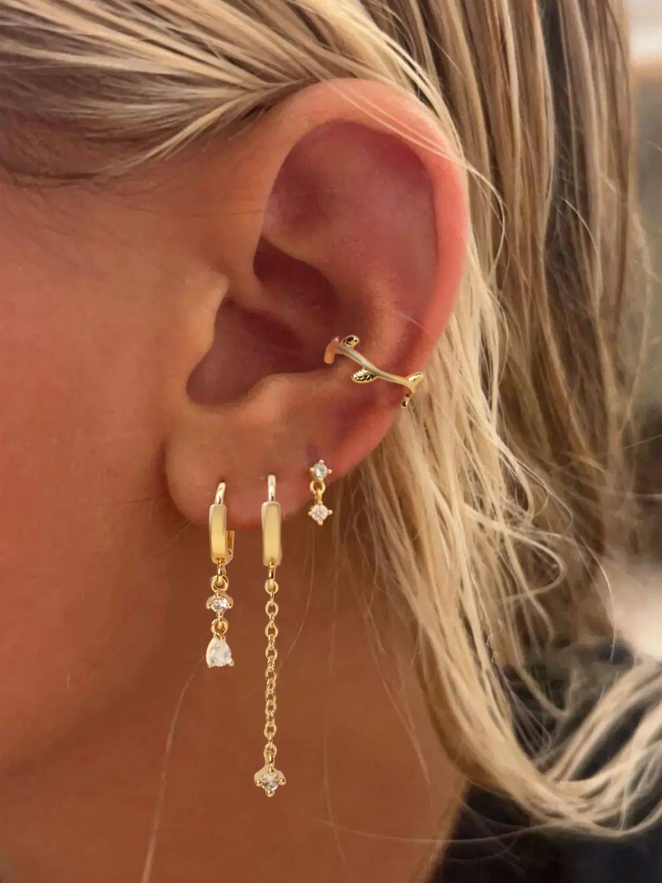 Elegant Vintage Women's Earrings Set, Copper Inlaid Artificial Zircon, Casual Daily Wear, Stackable Gift Accessories, All Seasons, Perfect Gift, Versatile Pairing, Copper Inlay, Vintage Charm, Earring Sets