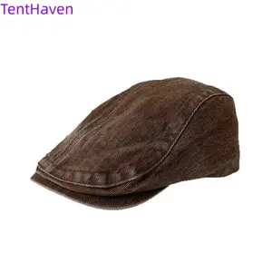 2026 high-end washed denim hat, versatile for women, spicy girl, duck tongue beret, new American retro vintage vintage forward hat
