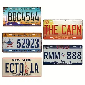 Mancave 5pcs Set of Vintage Metal Tin Signs - Retro Wall Art Decor Poster Plaque Signage Decorative - 12x8in Man Cave Decor Decorating Colorful room cubicle  office warning  sign Gift Iron 30*15Cm(5.9*11.8 Inch)