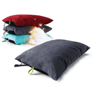 ZOOOBELIVES Down Filled Camping Pillow for Travel, Gray Charcoal,Washable Soft Cover, Small Camp Cushion for Neck & Lumbar Support On-The-Go, Ultralight & Compressible for Hiking Backpacking - AlpliveS2046