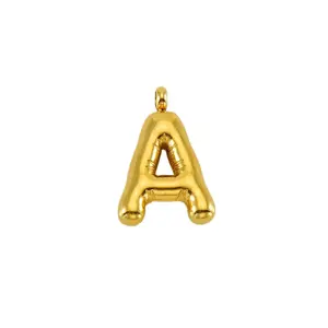 Puffy Gold Letter Pendant (A-Z)