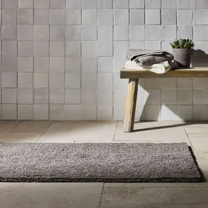 24"x40" Organic Melange Reversible Bath Rug Gray - Casaluna