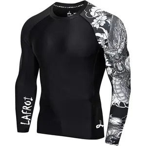 Men's Long Sleeve UPF 50+ Baselayer Skins Performance Fit Compression Rash Guard-CLYYB