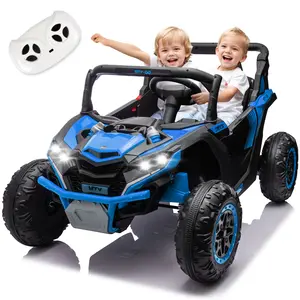 24V 2-Seater Kids Ride-On UTV - 4-Wheel Suspension, Parental Remote Control, Slow Start, Large Wheels, Anti-Collision Bar, Storage, Music, USB, Bluetooth, LED Lights for Ages 2-5 Ride On Tractor Ride On Excavator