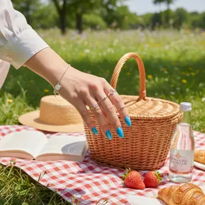 TiTinails Cat Eye Press On Nails 10pcs Magnetic Almond Shape Handmade Reusable Fake Nails PMMA Material