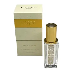 L'CORE Paris 24K Gold Hyaluronic Acid Eye Serum - Hydrates Protects Reduces Fine Lines Wrinkles Dark Circles - CLOSEOUT Organic Aloe