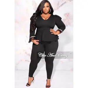 Final Sale Plus Size Peplum Top in Black
