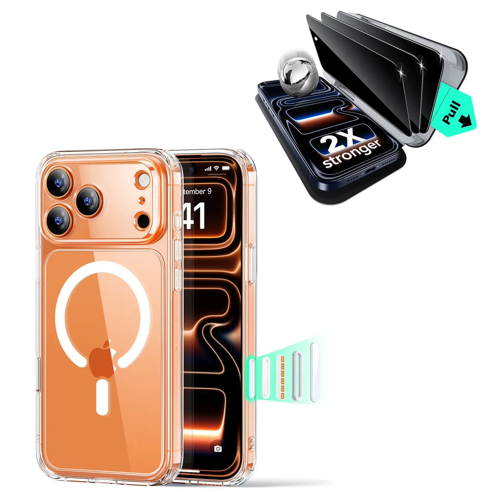 ESR iPhone 17 Pro Max/Pro/Air Cases and Screen Protectors: Robust protection, camera control support, MagSafe compatibility, military-grade shock protection, 2026 magnetic case, classic hybrid case (HaloLock)#SummerVibes