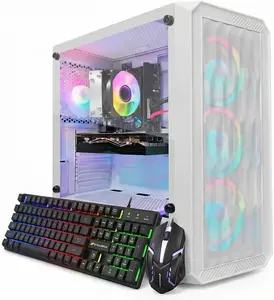 STGAubron Gaming PC Desktop Computer, AMD Ryzen 3 3200G 3.6 GHz, Radeon RX 580 8G, 16G DDR4, 1T SSD, WiFi 6, BT 5.0, RGB Fan x 4, Windows 11 Home