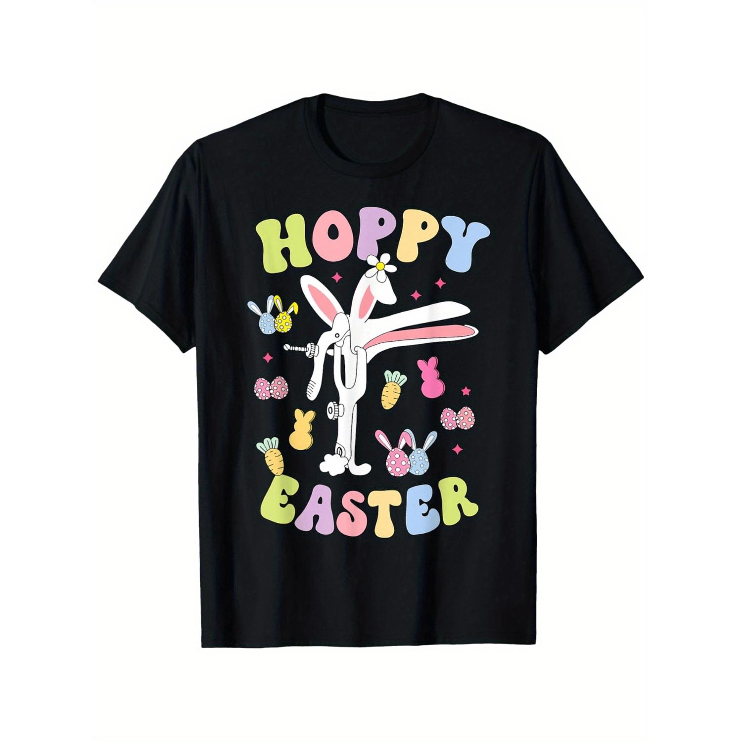 Hoppy Easter Day Obgyn Crew Speculum Nurse Obstetrics Easter T-Shirt, Summer casual and comfortable T-shirt, fashionable round neck short sleeves, comfortable and versatile, 100% cotton, S-XXXL