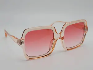 Fashion Big Square Women Luxury Sunglasses Vintage Punk Pink color