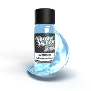 Sky Blue Mirror Chrome Airbrush Ready Paint, 2oz Bottle