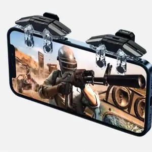 JS65 6 Finger Game Controller Joystick L1R1 Free Fire Shooting Key Aim Button Trigger for IPhone Android