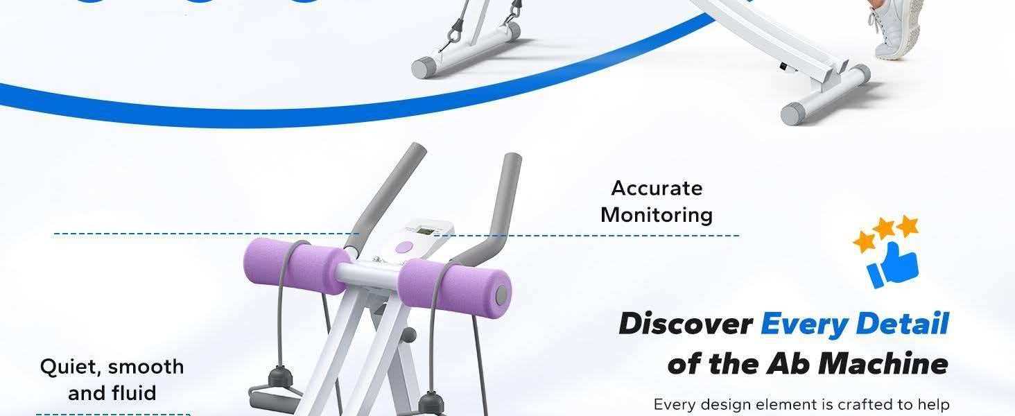 Adjustable Foldable Abdominal Exerciser - Ergonomic Curved Track Abdominal Training Equipment, Stomach Workout Equipment for Home Gym Full Body Muscle Training