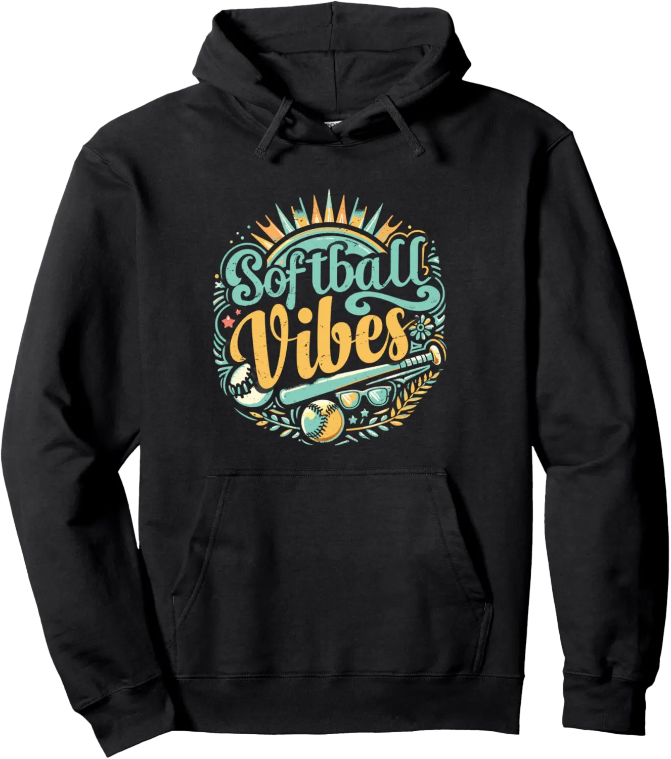Funny Softball Girl Catcher Softball Vibes Pullover Hoodie - Jadayoung Shop 44B0CY7FXL89