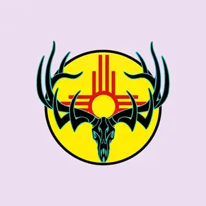 New Mexico Skull Sticker, Sun Desert Decal, Southwestern Antler Design Vinyl Sticker, Bold Wildlife Graphic for Laptop, Car, Water Bottle