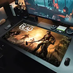 The Walking Dead Gaming Mouse Pad 80×30cm, Large Stitched Edge Desk Mat, Anti-Slip Rubber Keyboard Pad, PC Laptop E-Sports Desktop Accessories