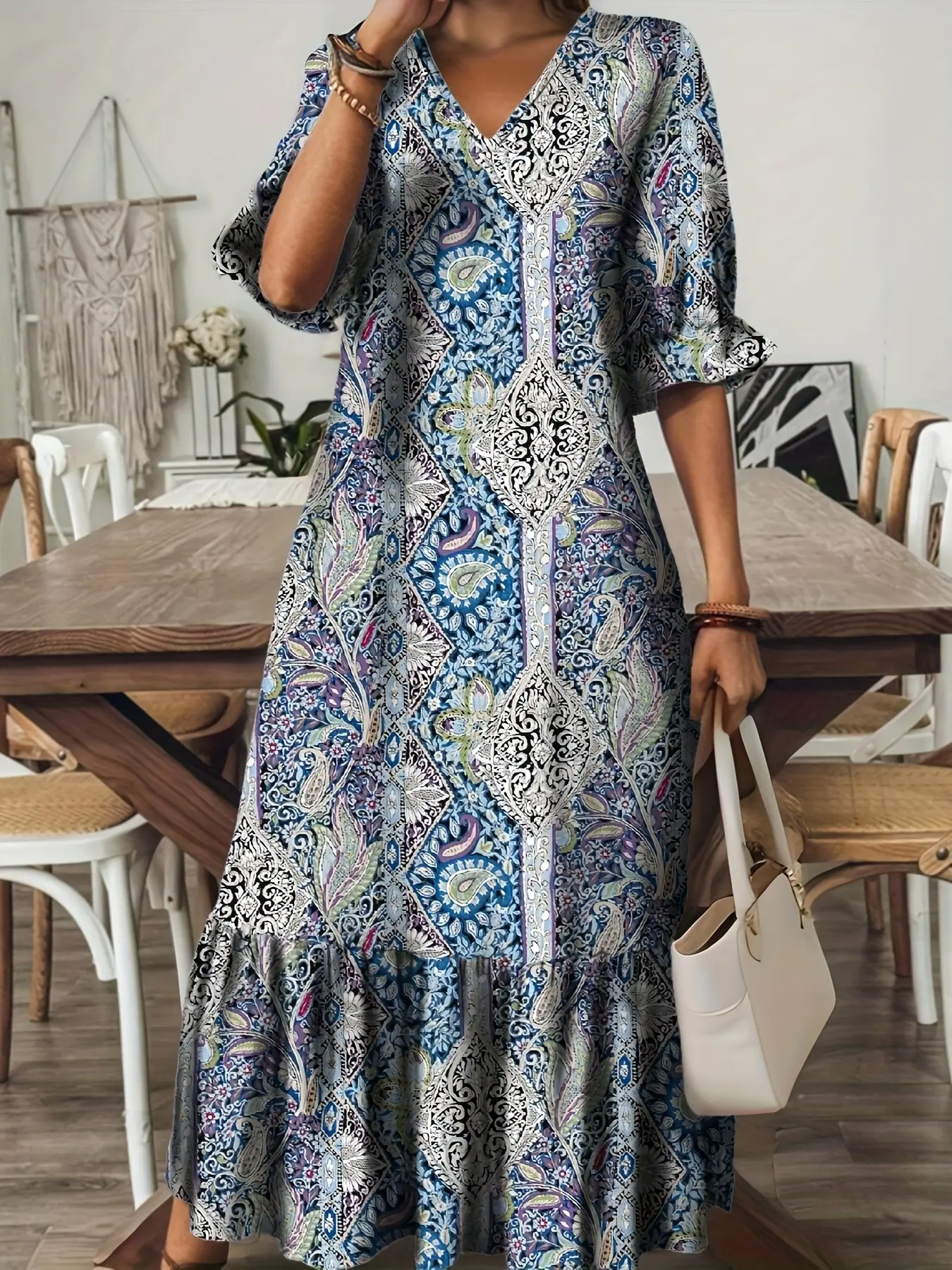knee length dresses for ladies Boho Patterns Dress main image 0