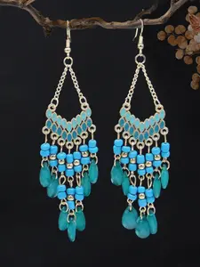 Long Beaded Water Drop Tassel Earrings for Women, New Unique Design, Versatile Studs for Beach Vacation, Summer Outing, Music Festivals, Parties，Match Day Style, Bling Stylish Accessory