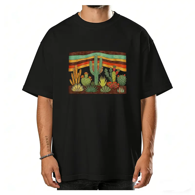 Desert Cactus Shirt, Southwest Cactus Tee, Boho Western Shirt, Arizona Desert Graphic Tee, Retro Desert Shirt