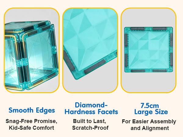 【Upgraded & Jumbo Set】106PCS,YRZtiles Magnetic Tiles,Magnet Building Blocks Cubes Construction Stacking Educational Assembly Toy Preschool STEM Play Creative Playboard for Toddler Kids Ages 3+,Kids Toys Christmas gift for 3 4 5 6 Year Old,