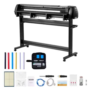 【Summervibes】VEVOR Vinyl Cutter Machine, 53 inch Max Feed Width, Dual Blades, Adjustable Force and Speed, LED Display, Vinyl Plotter Cutter Printer Bundle with Sticker Sheets, Transfer Film, Signmaster Software