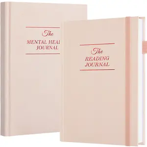 Reading Journal,Book Journal Reading Log-A5 Size ( Rose Gold )*Mental Health Journal, Anxiety & Guided Journal for Women (A5 Size)- (Pink)
