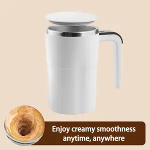 Rechargeable Electric Self-Stirring Coffee Mug with LCD Thermometer, Smart Timing, Smooth Blending, LCD Display, Multifunctional for Milk & Cocoa, TikTok Trend Kitchen Mini Blender Gift Idea