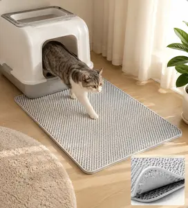 EVA Cat Litter Mat, Large 17x23 Inch, Waterproof Ultra Urine Proof, Catchable, Easy to Wash, Lightweight Design for Cats and Dogs, Pet Supplies Litter Box Accessories
