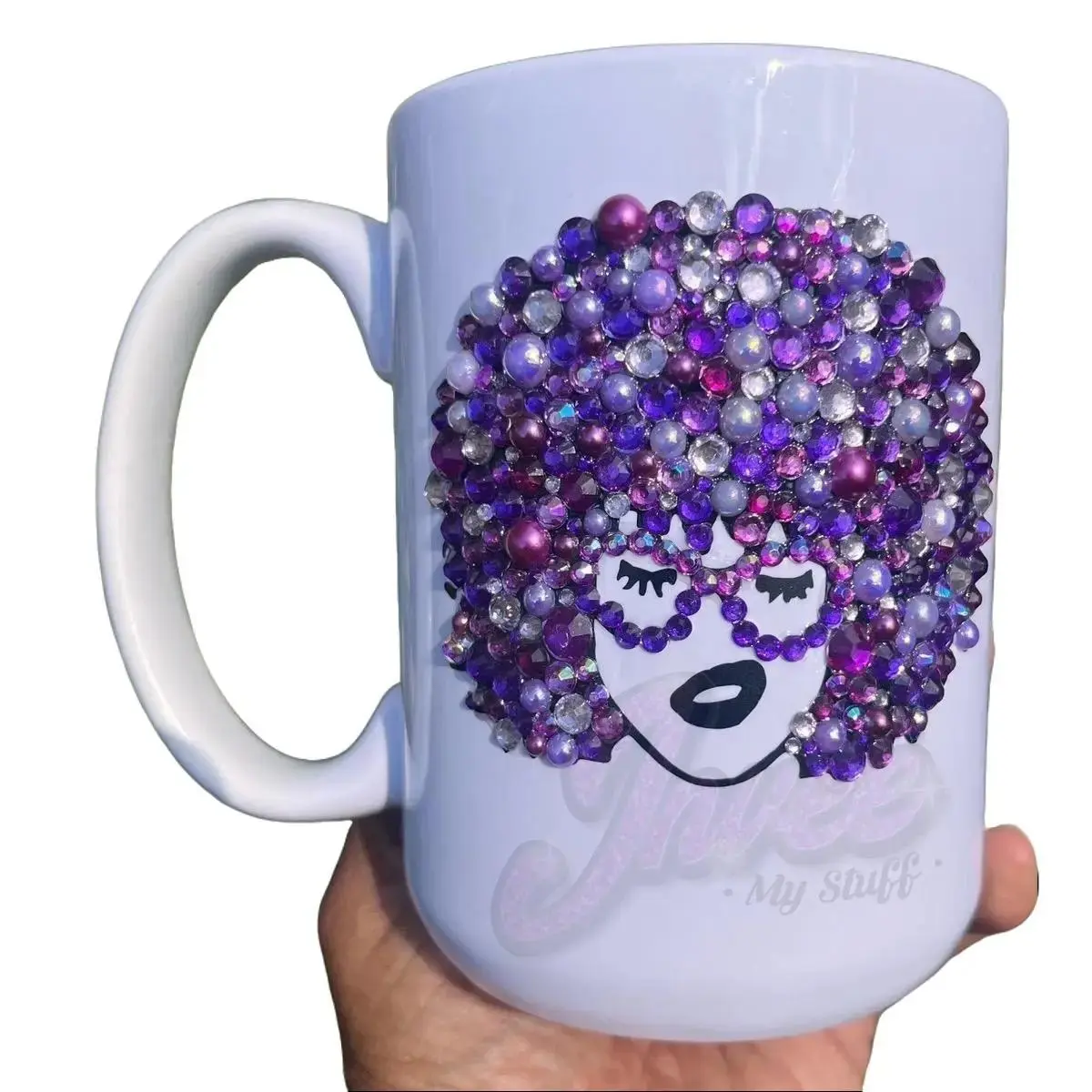 Smirk Diva with Glasses Blinged Ceramic Mug Number 9