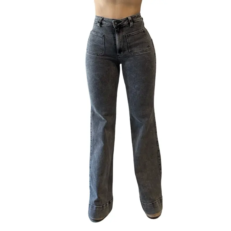 Jean Colombiano CBJ-007 Corte Campana - Classic Fit, Dark Wash, High Waist, Straight Leg, Comfortable Fit, Perfect for Everyday Wear