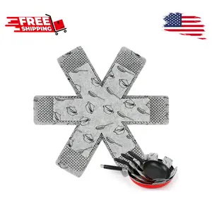Pot and Pan Protectors for Stacking, Set of 9 & 3 Sizes for Space Saving
