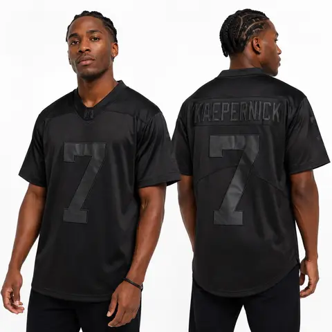 JKNAKN Men's 7 Stitched Movie Football Jersey, Colin Black & White Fan Sportswear Top, Quick Dry Male Sportswear, Sporty Chic Casual Wear with Crisp Name Retention