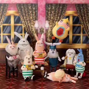 MINISO Prison Break Bunny Sausage Plush Keychain Cute Escape Bunny Pendant Plush Toy Collectible Gift,Super Soft Collectible Anime Plushie Pendant, Retro Internet Meme Keychain Accessory for Backpack, Bag Charm Gift for Anime Fans(5"-6")