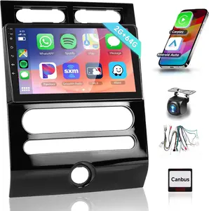 2+64G Wireless Carplay Android Car Stereo for Ford Expedition 2007-2014 - 9 Inch Android Auto Touchscreen Radio with WiFi, GPS Navigation, Equalizer, SWC, Mirror Link + AHD Backup Camera