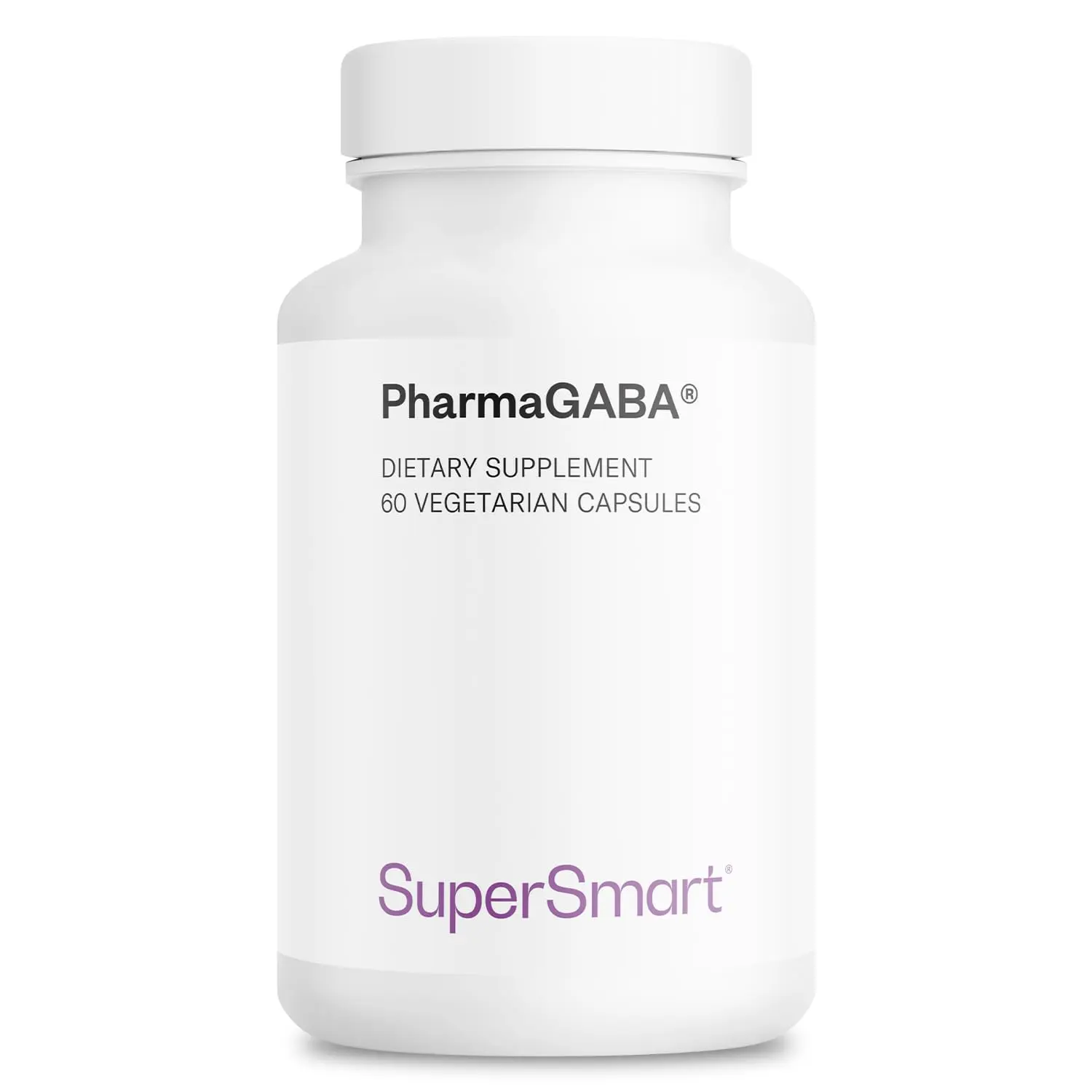 Supersmart - Pharma GABA 125mg per Day (Patented & Highly Bioavailable) - Natural Gamma Aminobutyric Acid GABA Supplement | Non-GMO & Gluten Free - 60 Vegetarian Capsules