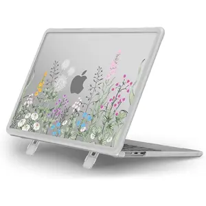 MOSISO Snap On Hybrid Water Resistant Solid Glossy Hard Shell Case, Heavy Duty Shockproof with Fold Kickstand for MacBook Air 13.6 inch (2022-2026 M5 A3449, M4 A3240, M3 A3113, M2 A2681)
