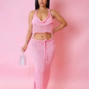 Woven Skirt Set Gray