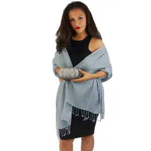 Pashmina Scarf and Shawl - Blue Grey