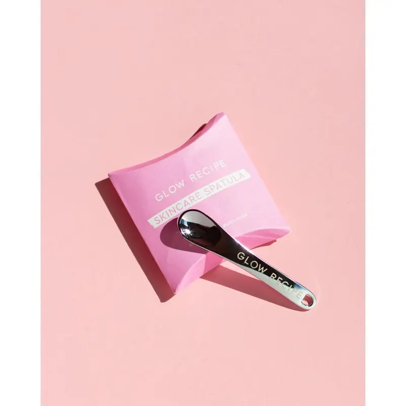 Glow Recipe Reusable Recyclable Zinc Alloy Skincare Spatula - Unscented Clean Tool for Adults' At-Home Facial, Selfcare Mask & Moisturizer Application, Eco-Friendly Kraft Paper-Packaged Beauty Instrument