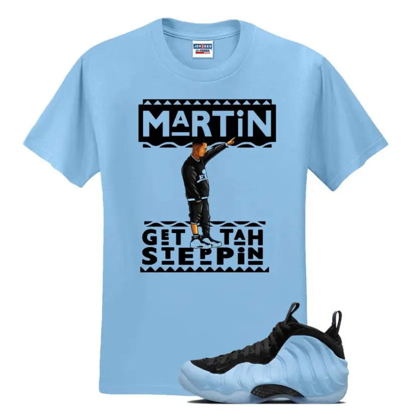 Foamposite One Psychic Blue Unisex T-Shirt, Gildan 5000 Shirt, 100% Cotton, Men's Light Blue Shirt, Unique Graphic Tee, Size S-5XL