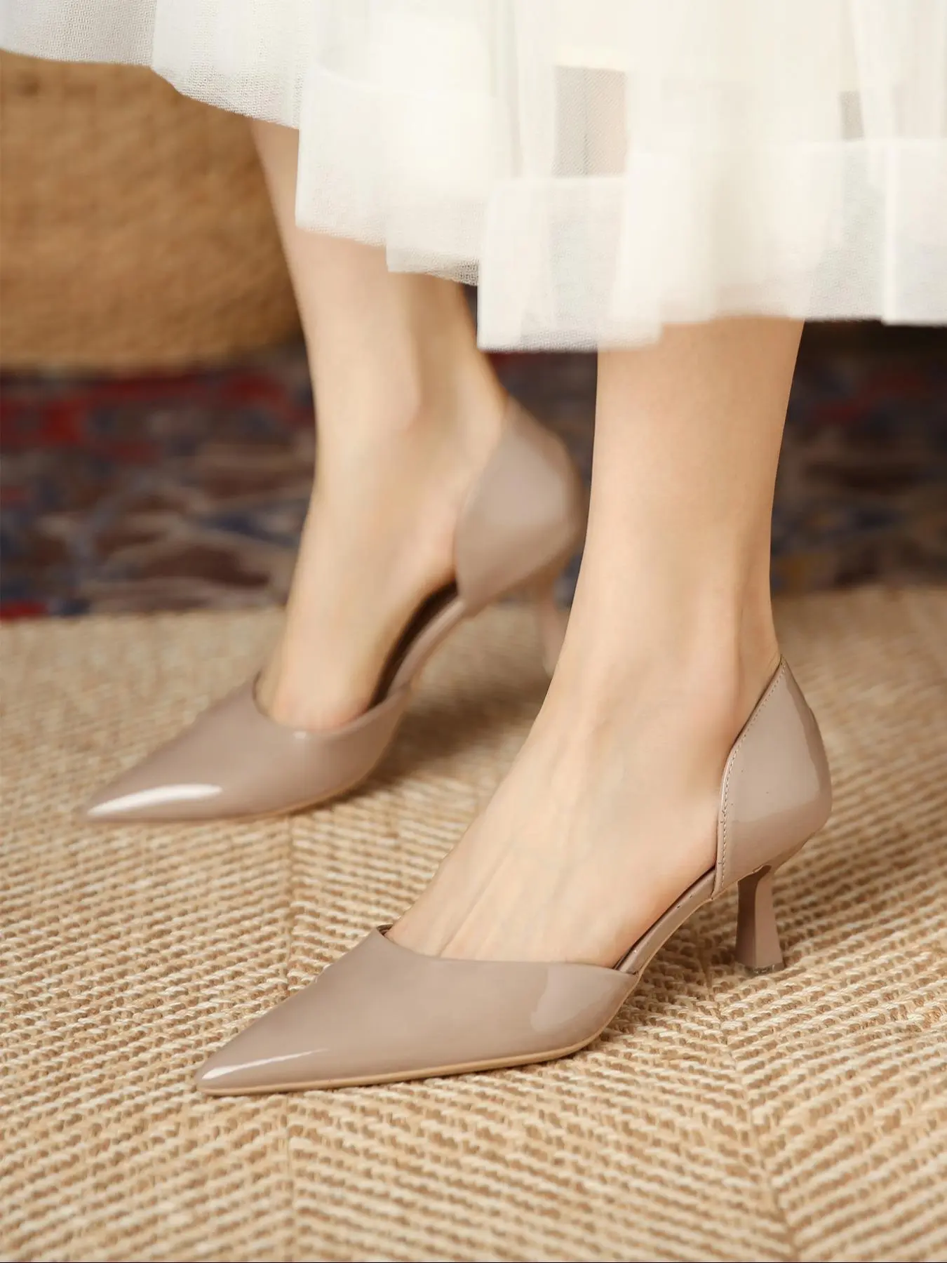 Women's Solid Color Pointed Toe Slip On Stiletto High Heel Shoes, PU Leather Upper, Elegant Stylish Fashionable Pumps for Daily Wear, Minimalist All-match High Heels for Women & Girls, Classy Stiletto Heels, Elegant Stilettos