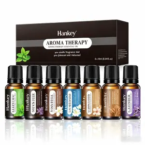 Pure Aroma Essential Oil Set - Premium 6-Piece Aromatherapy Essential Oil Gift Set, 10 ml Each (Eucalyptus, Lavender, Lemongrass, Sweet Orange, Peppermint, Tea Tree)