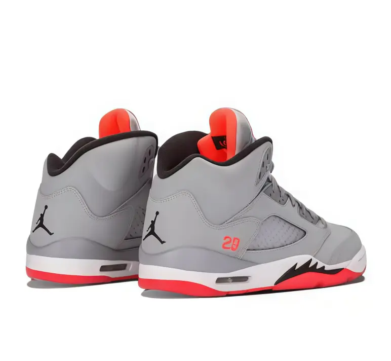 Brand New Retro Matte Grey Orange High Top Basketball Shoes 3D Mesh Breathable Side Panels Unisex For Men Women Efficient Air Circulation Prevent Stuffiness