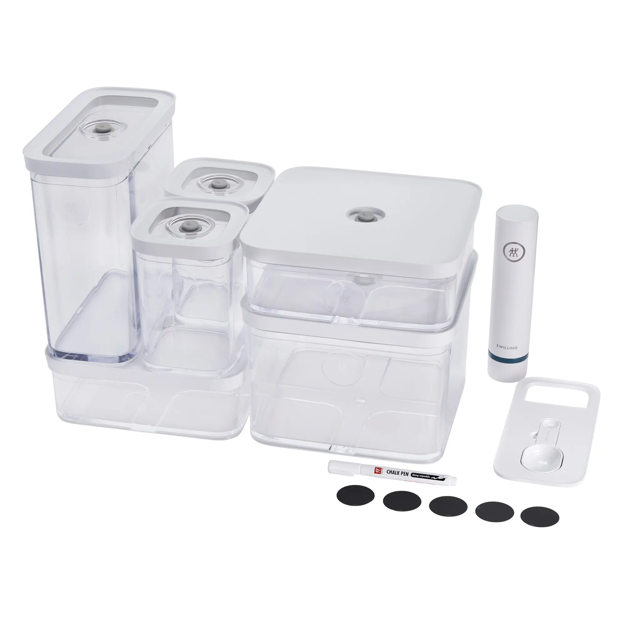 ZWILLING CUBE Baking Set, 10-pc Airtight Ingredient Storage Containers, Plastic Set with Cordless Vacuum Seal Pump