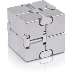 Fidget Cube New Version Fidget Finger Toys - Metal Infinity Cube Prime for Stress and Anxiety Relief/ADHD, Ultra Durable Sensory Gifts for Adults and Teens Kids